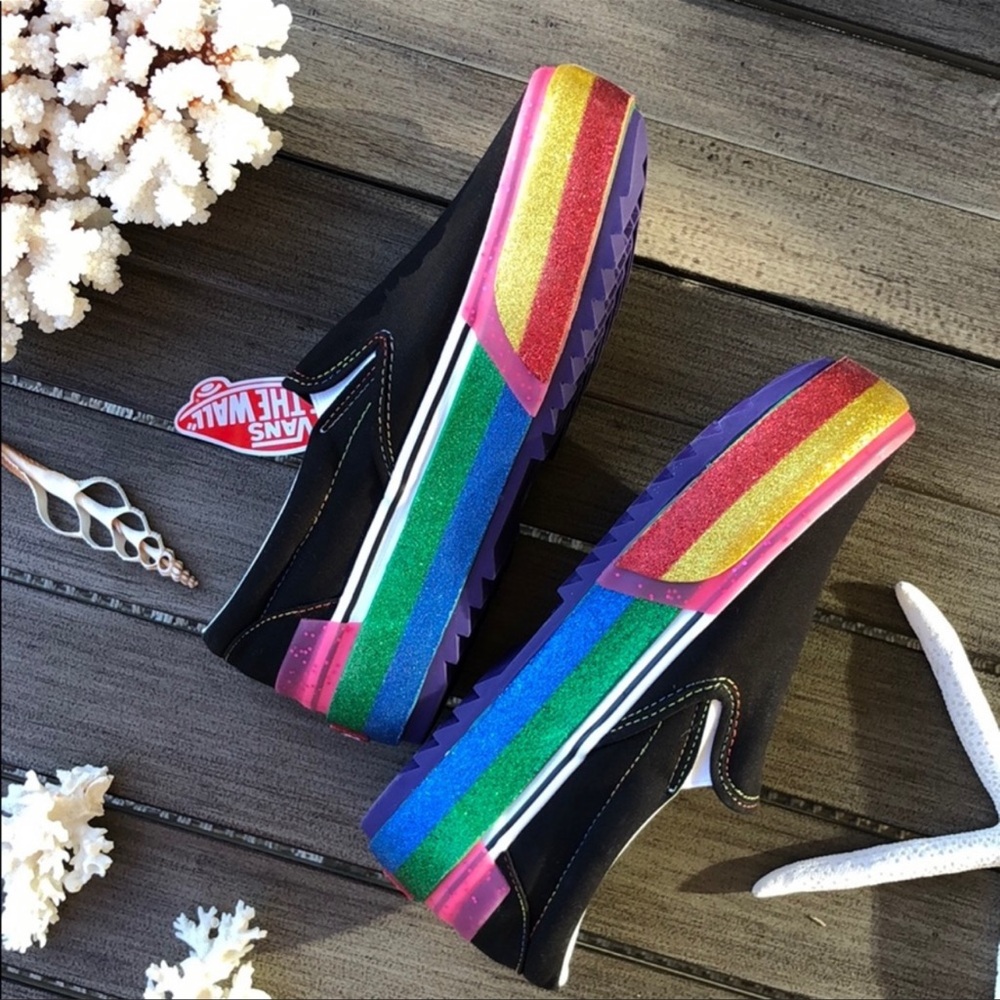🌴🔆VANS- RAINBOW GITTER PLATFORM SPIL ON’S🔆🌴 - Picture 1 of 14